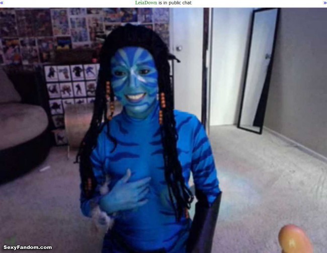 leiadown avatar blue babe cam