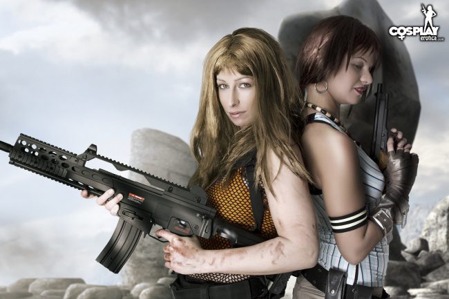 Cosplay Erotica’s Ginger And Sandy Bell Team Up Against The Umbrella Corporation