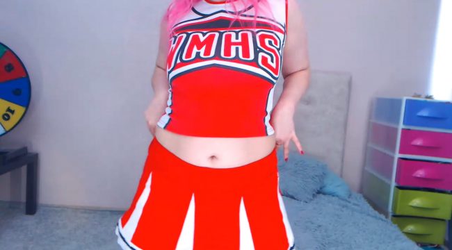 OliSunny Is A Pretty Pink Cheerleader