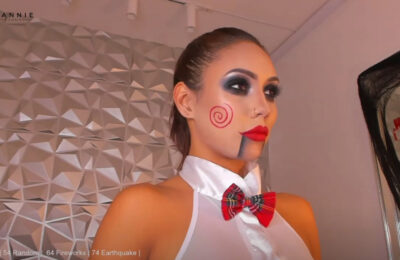 Annie_Evans Looks Ready To Play A Game As Billy The Puppet