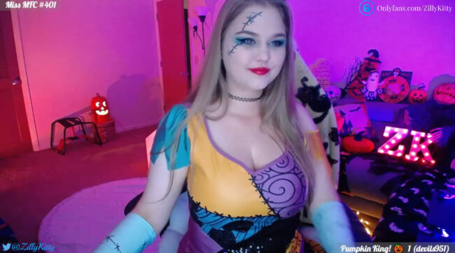 ZillyKitty Celebrates Halloween As Sally From The Nightmare Before Christmas