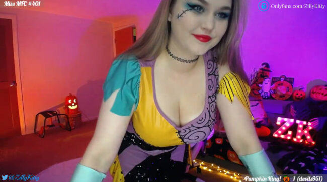 ZillyKitty Celebrates Halloween As Sally From The Nightmare Before Christmas