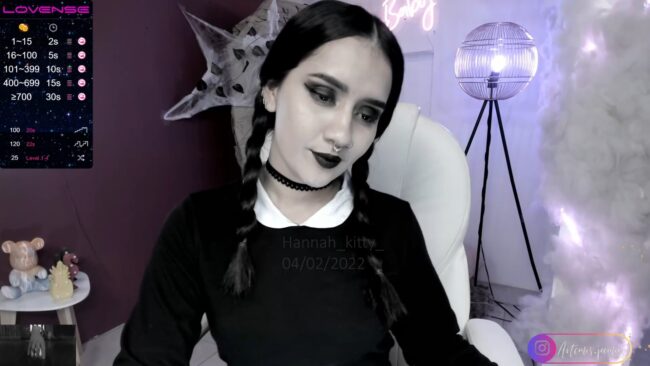 Hannah_Kitty_ Serves Cute And Spooky As Wednesday Addams
