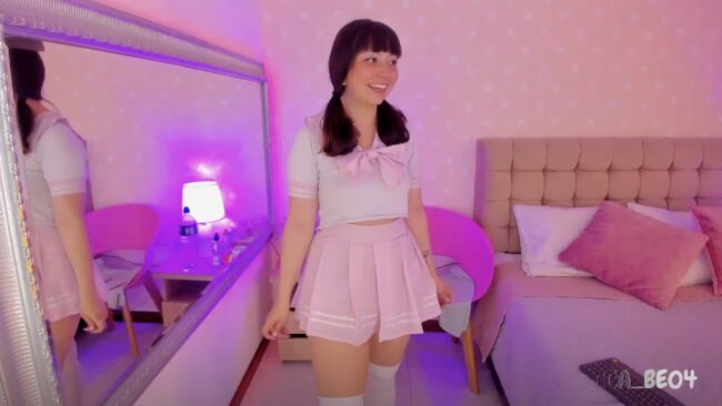 Becca_Be Is A Pretty In Pink Schoolgirl