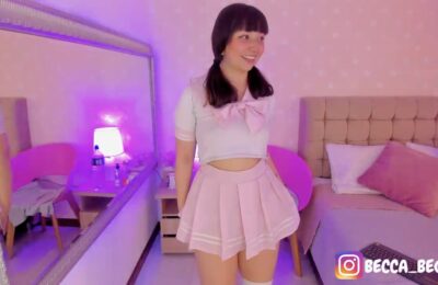 Becca_Be Is A Pretty In Pink Schoolgirl