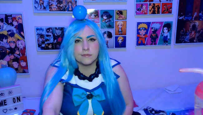 Cannddy_hot Splashes Her Way Into An Aqua Cosplay