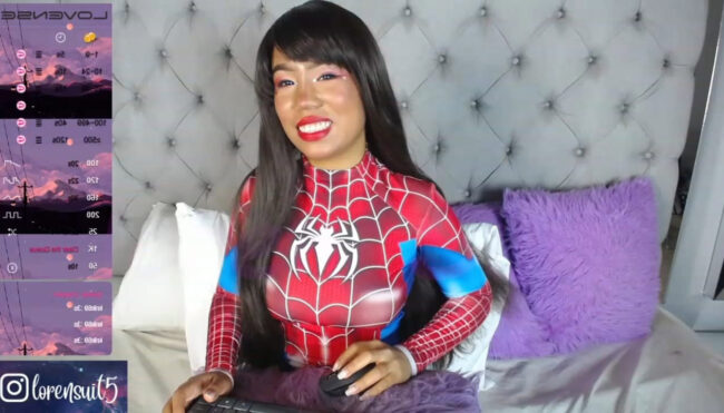 Loren_suit Swings Into Her Spider-Woman Outfit