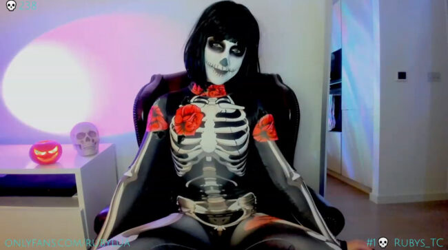 Sexy Skeleton Ruby_Lua Hosts A Scary Movie Night