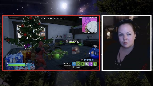 Sn0wi Is Shooting Around The Christmas Tree In Fortnite
