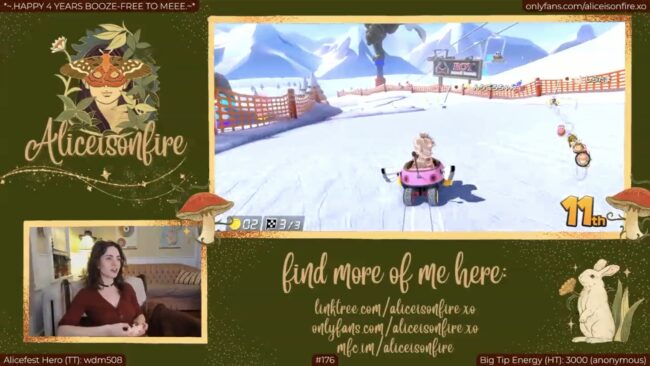 Aliceisonfire Zooms Her Way In Mario Kart