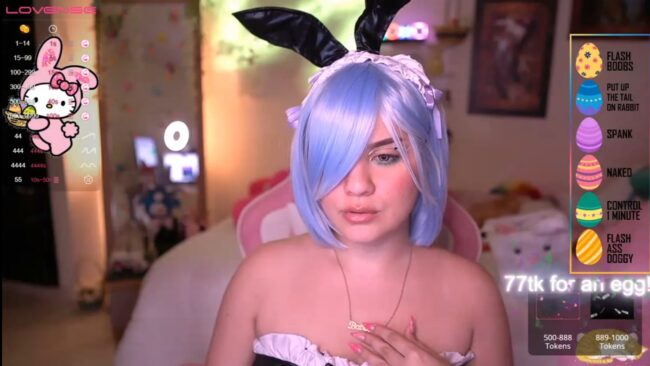 Cute Bunny Maid Angelytaxx Has A Basket Full Of Colorful Eggs