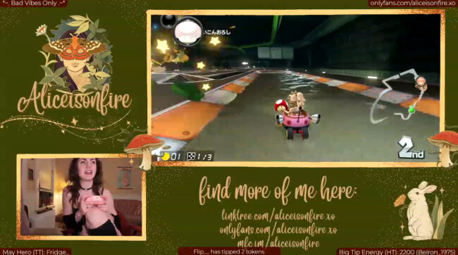 Aliceisonfire Goes Racing As Princess Peach