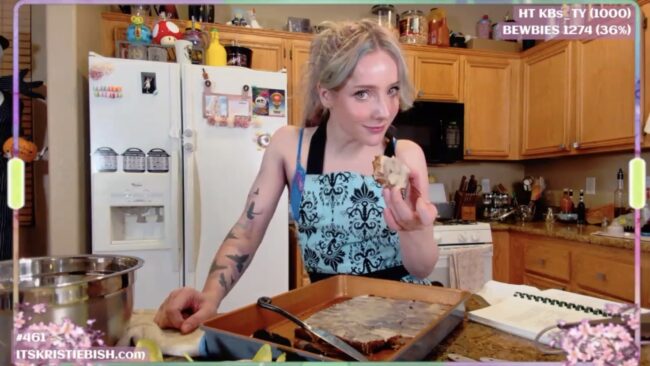 KristieBish Makes Some Good Food And Jason-like Knife Skills