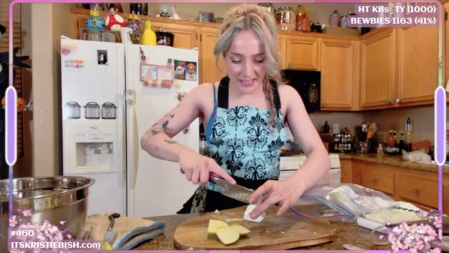 KristieBish Makes Some Good Food And Jason-like Knife Skills