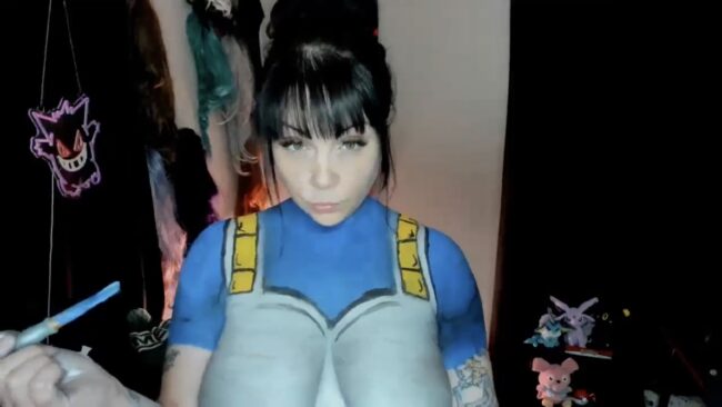 A Vegeta-Inspired Body Painting Session With Sinomin