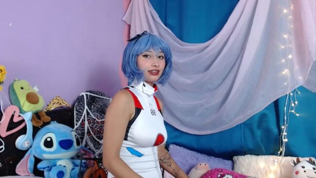 Bonnie_dolly Shows Off Her Rei Ayanami Plugsuit