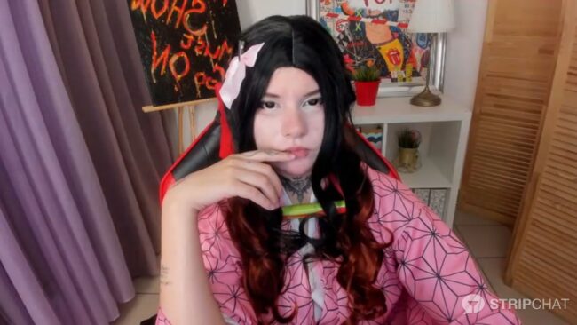 Mekurisu's Nezuko Bites Down On Her Bamboo Mouth Guard