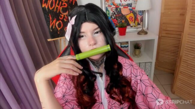 Mekurisu's Nezuko Bites Down On Her Bamboo Mouth Guard