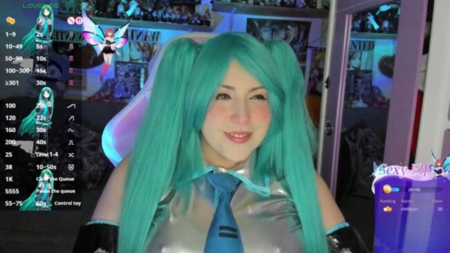 Cannddyy_new Puts On A Cosplay Performance As Hatsune Miku