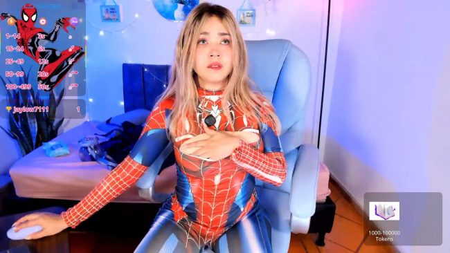 Emili_cute Swings Into Her Spidey Suit