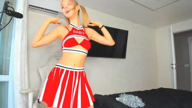 Cute Cheerleader GlitchyDoll Shows Off Her Moves
