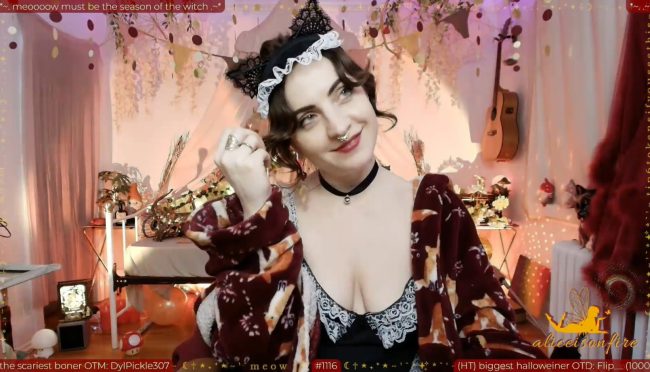 Kitty Maid Aliceisonfire Sweeps Her Way Through The Spooky Season
